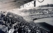 Pavilhão Social na partida entre Grêmio e Nacional na inauguração do Estádio Olímpico