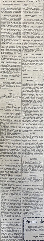 1931.06.02 - Campeonato Citadino - Concórdia 1 x 3 Grêmio - Correio do Povo.png