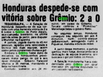 1982.06.02 - Amistoso - Seleção Hondurenha 2 x 0 Grêmio - Jornal Desconhecido - 01.PNG