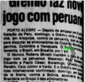 1985.05.09 - Amistoso - Seleção Peruana 2 x 2 Grêmio - Jornal Desconhecido.PNG