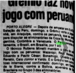 1985.05.09 - Amistoso - Seleção Peruana 2 x 2 Grêmio - Jornal Desconhecido.PNG