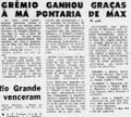1965.06.27 - Campeonato Gaúcho - Grêmio 2 x 1 Guarany de Bagé - Diário de Notícias.JPG